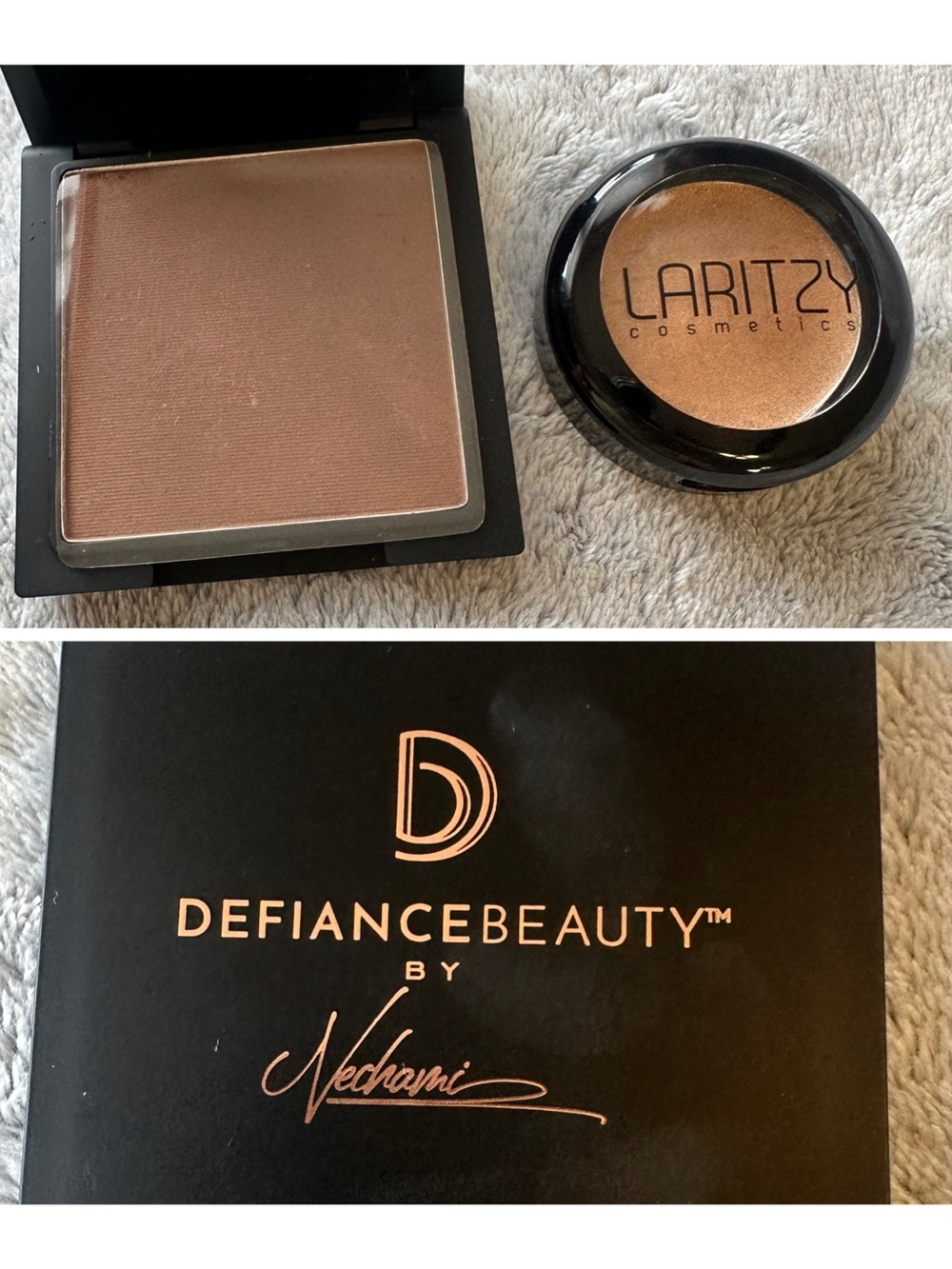 Defiance Beauty & Laritzy Bronzer + Shimmer Duo — Warm Brown